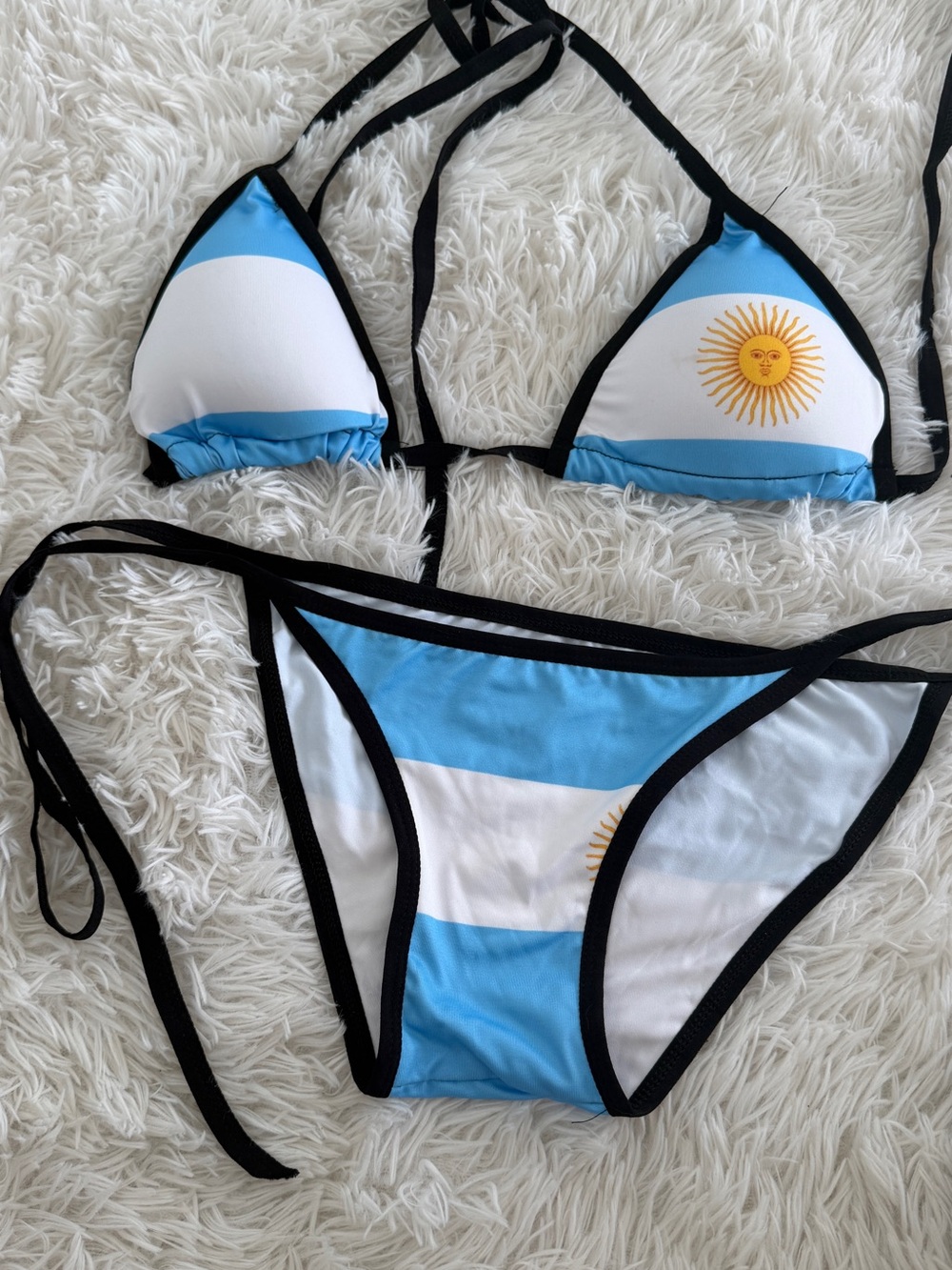 Argentina bikini Women’s Blue & White Flag-Print Triangle Bikini